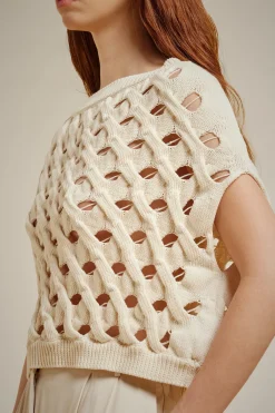 Liviana conti Gilet Rete-Donna Top Camicie E Maglie