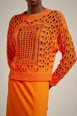 Liviana conti Maglia Effetto Pizzo-Donna Top Camicie E Maglie