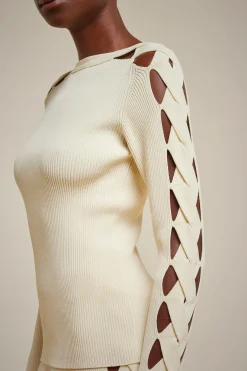 Liviana conti Maglia Maniche Con Intreccio-Donna Top Camicie E Maglie
