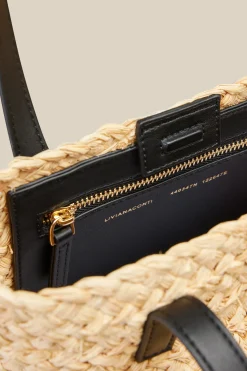 Liviana conti Mini Tote Rafia-Donna Borse E Accessori